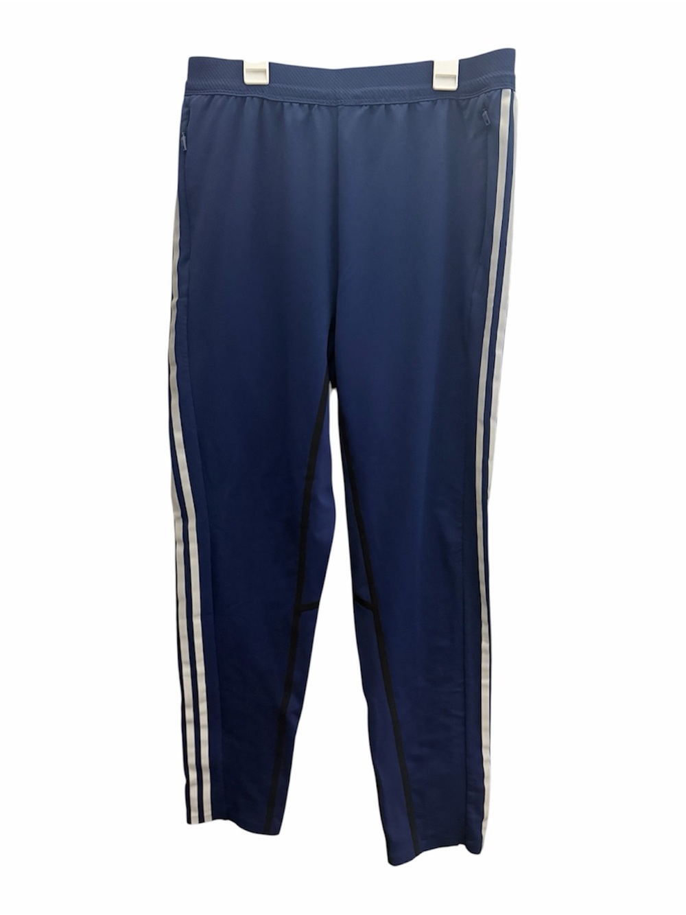 Adidas AEROREADY Men's Blue Track Pants Size L Drawstring Elastic Waist Stripes